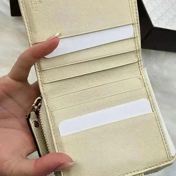 Microguccissima Pattern  Leather Compact Wallet - Picture 13 of 16